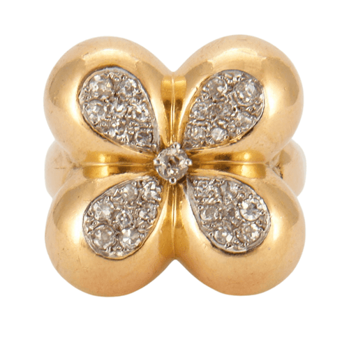 Bague 52 Bague Style Trèfle Diamants 58 Facettes