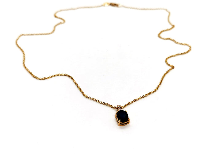 Collier Collier Chaîne + pendentif Or jaune Saphir 58 Facettes 1152840CD