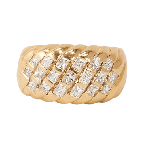 Bague 52 Bague Or Jaune Diamants 58 Facettes LOT 3581