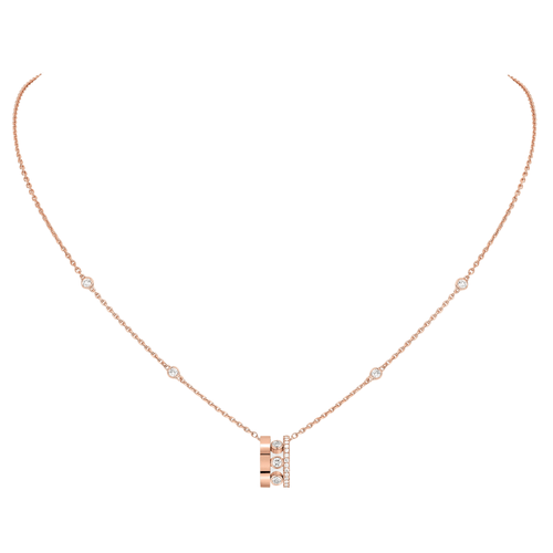 Collier Messika - Collier Move Romane or rose et diamants 58 Facettes