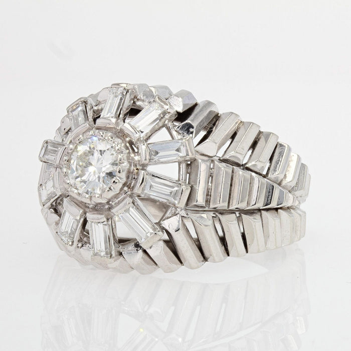 Bague 62 Bague dôme diamants baguettes 58 Facettes 20-589-59