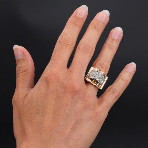 Bague 53 Bague tank diamants en pavage 58 Facettes 21-292-53