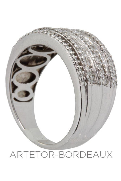 Bague 52 Bague moderne pavage diamants 58 Facettes 34811