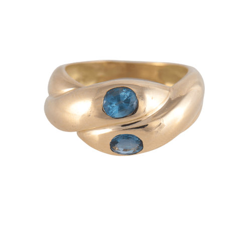 Bague Bague Double Serpent Saphirs 58 Facettes