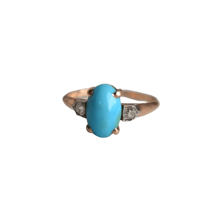 Bague Bague cabochon Turquoise & Diamants 58 Facettes Ref1588