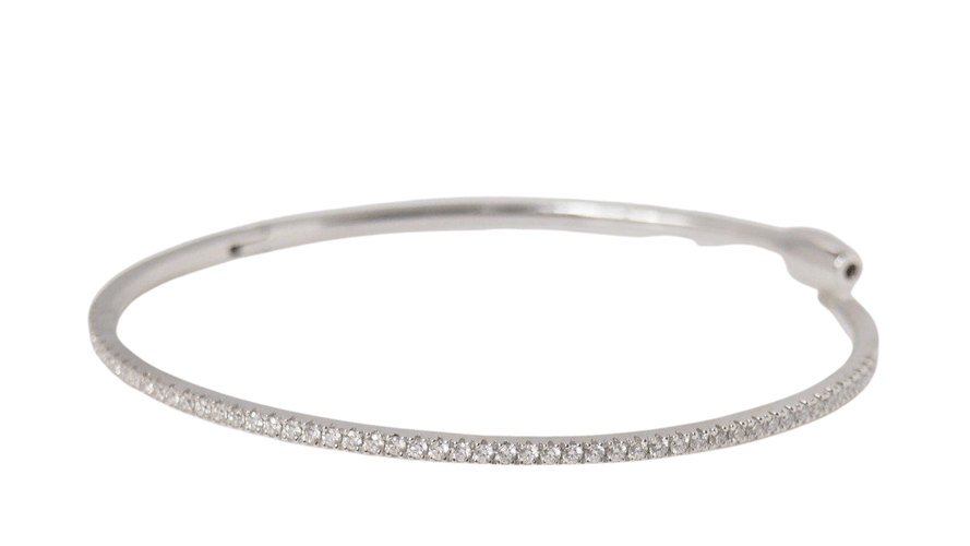 Bracelet Bracelet Jonc Or blanc Diamants 58 Facettes 30939