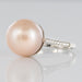 Bague 55 Bague perle de culture rose et diamants 58 Facettes 18-072-55