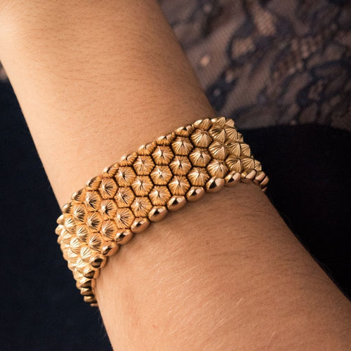 Bracelet Bracelet or jaune nids d'abeilles 58 Facettes 19-542