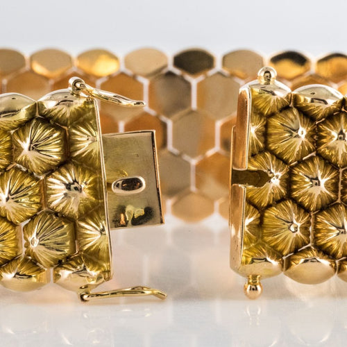 Bracelet Bracelet or jaune nids d'abeilles 58 Facettes 19-542