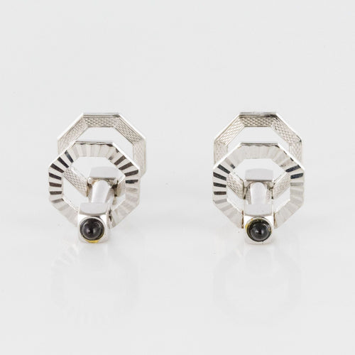Boutons de manchette Boutons de manchettes Argent Art déco 58 Facettes 19-686