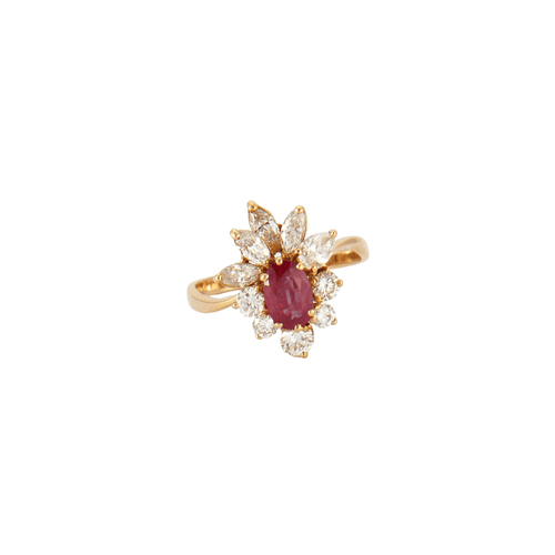 Bague 57 Bague Marguerite Rubis Diamants 58 Facettes 8475
