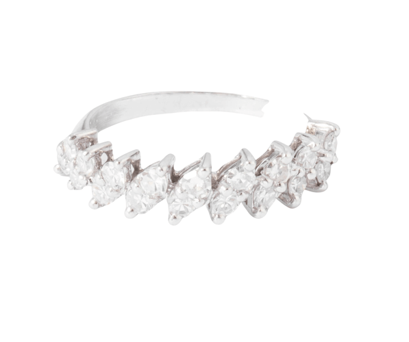 Bague Demie alliance en or gris et diamant 58 Facettes