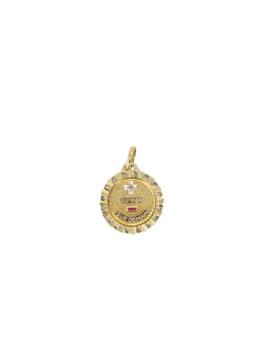 Pendentif AUGIS - Médaille Amour en or-  Plus qu’hier moins que demain 58 Facettes J249