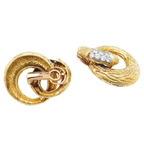 Boucles d'oreilles Boucles d'oreilles Boucheron en or jaune et diamants. 58 Facettes 30675