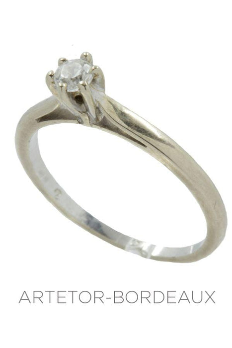 Bague 50 Solitaire moderne 0.10 carat 58 Facettes 9801