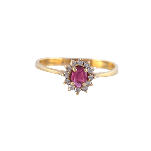 Bague 56.5 Bague Marguerite pierre rouge 58 Facettes JE148