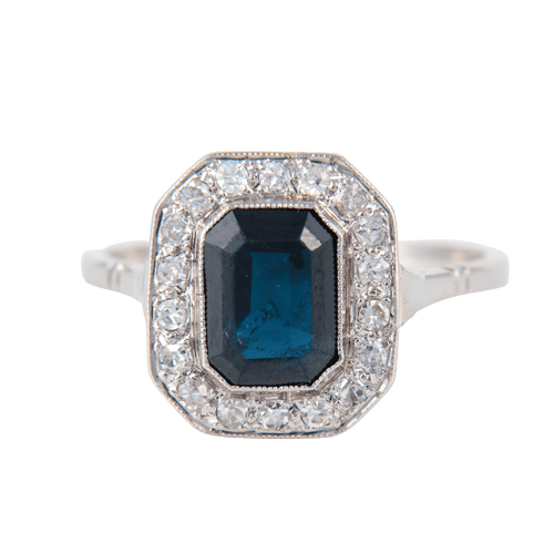 Bague 55 Bague Saphir Diamants Platine 58 Facettes 1