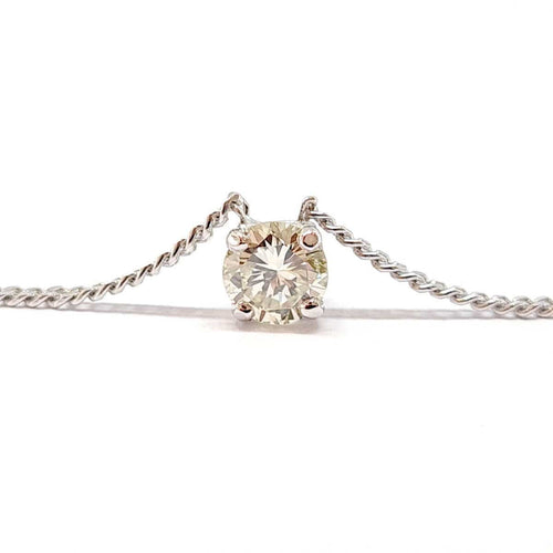 Collier Collier solitaire or blanc diamant 58 Facettes