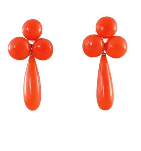 Boucles d'oreilles Boucles d'oreilles Or jaune Corail 58 Facettes