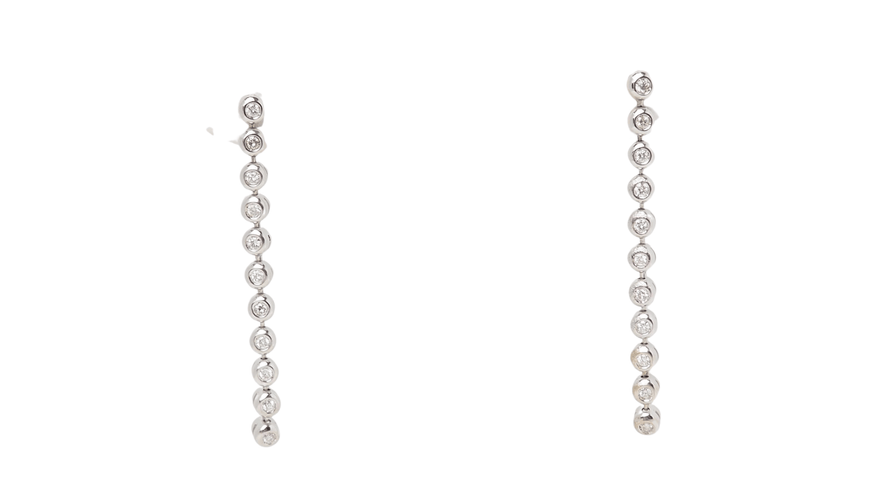 Boucles d'oreilles 5cm Boucles d'oreilles pendantes Or blanc Diamants 58 Facettes 32255