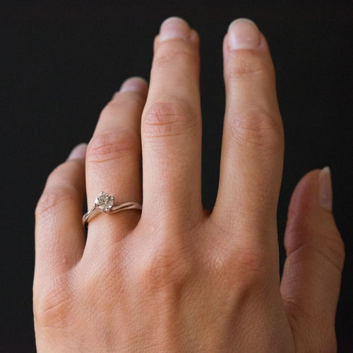 Bague 48 Solitaire or blanc diamant 58 Facettes 00-145-5677559-53