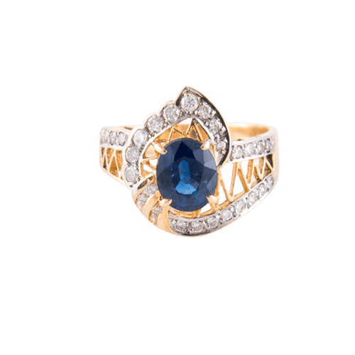 Bague Bague Flamme Saphir Diamants 58 Facettes 1
