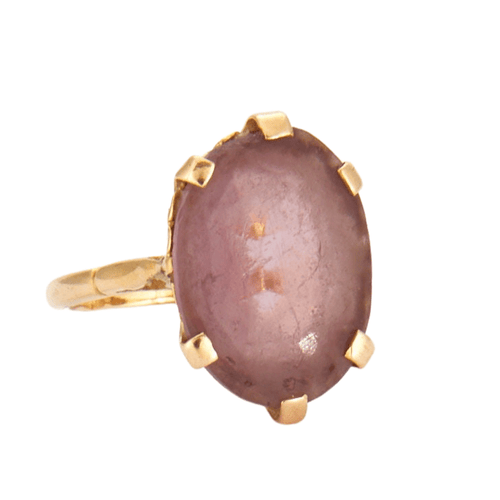 Bague 46 Bague Or jaune, quartz rose 58 Facettes