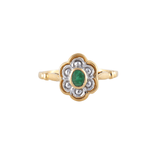 Bague 51 Bague style Marguerite Emeraude 58 Facettes JE141
