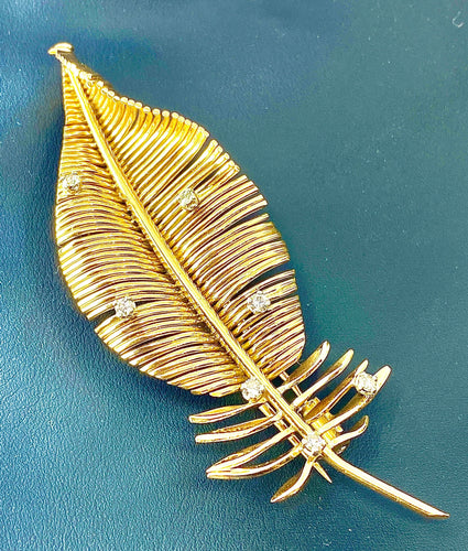 Broche Broche Or Diamants, vers 1960 58 Facettes AB212