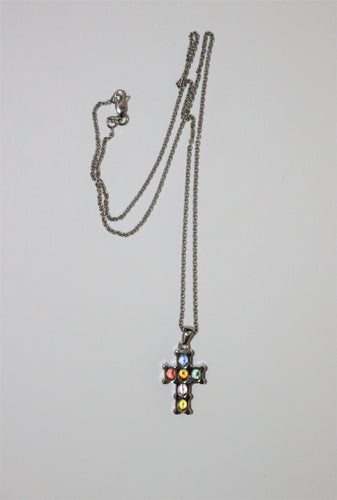 Collier Pendentif-chaîne Croix saphirs et diamants 58 Facettes 473