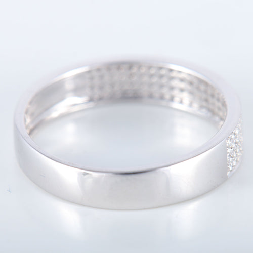 Bague 56 Bague en or blanc pavage diamants 58 Facettes