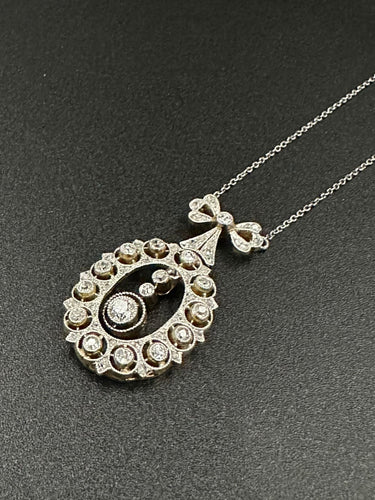 Pendentif Pendentif Négligé Belle-Epoque Or Platine Diamants 58 Facettes