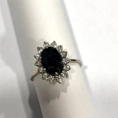 Bague Bague Marguerite saphir et diamants 58 Facettes