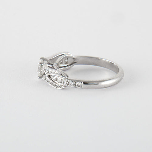 Bague 54 Bague Tulipe Or Gris Diamants 58 Facettes