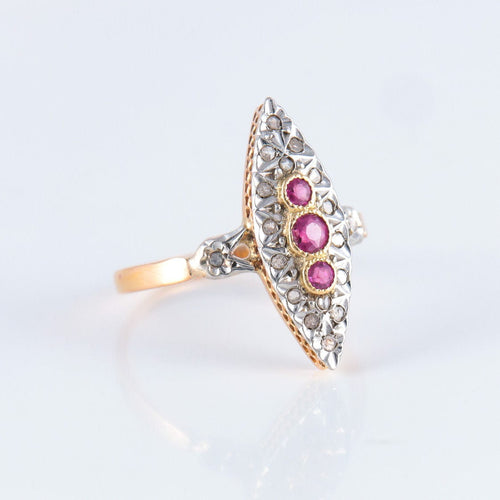 Bague 58 Bague Marquise deux ors 58 Facettes JE203