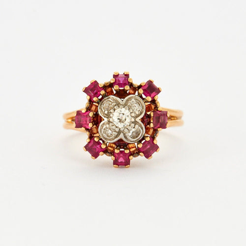 Bague 50 Bague Fleur Rubis Diamants 58 Facettes 230371