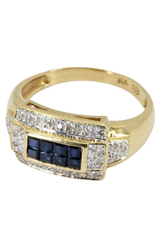 Bague BAGUE MODERNE SAPHIRS ET DIAMANTS 58 Facettes 054861