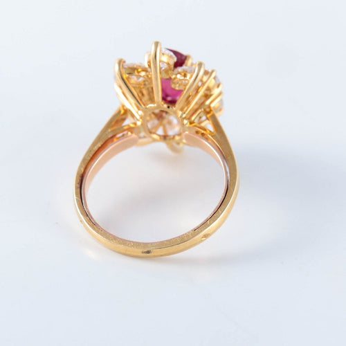 Bague 55 Bague Marguerite Rubis Diamants 58 Facettes