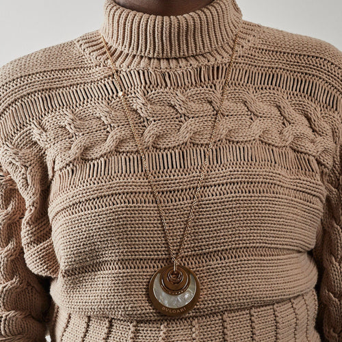 Collier BULGARI – Sautoir Intarsio Nacre Diamants 58 Facettes