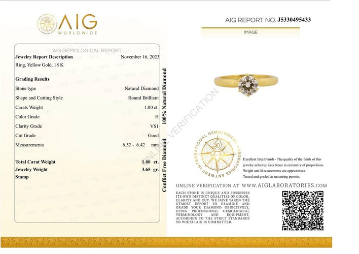 Bague 57 Bague solitaire Or jaune Diamant 58 Facettes J5330495433-AIG6