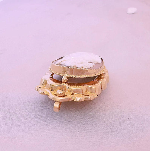 Pendentif Pendentif/Broche Camée sur Agate Or Rose 58 Facettes AA 1463