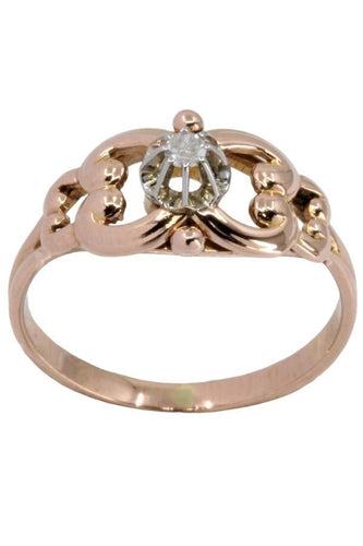 Bague 55 SOLITAIRE DIAMANT ANCIEN 0.05 CARAT 58 Facettes 055091