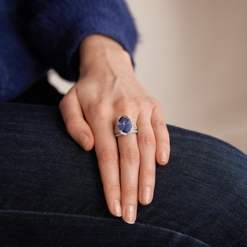 Bague 53 Bague cocktail Tanzanite 58 Facettes P46L13