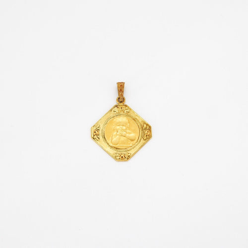Pendentif Médaille Chérubin en Or jaune 58 Facettes