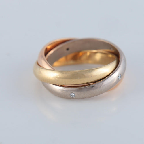 Bague 50 CARTIER - bague trinity 3 ors, diamants 58 Facettes