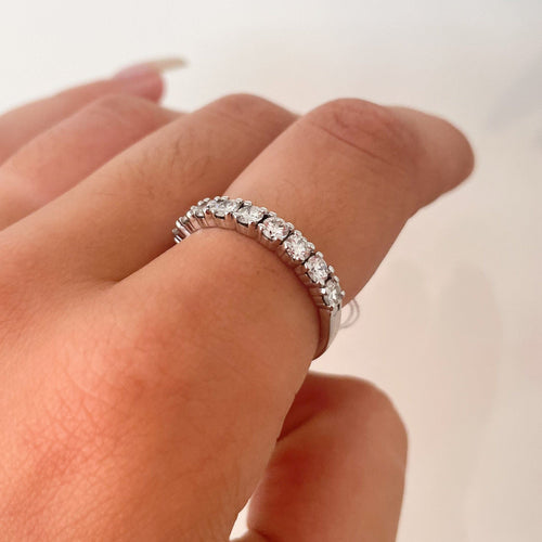 Bague 61 Demi-alliance Diamants 58 Facettes