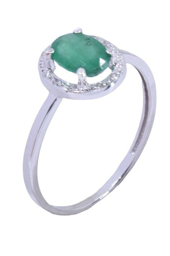 Bague BAGUE ÉMERAUDE ET DIAMANTS 58 Facettes 074131