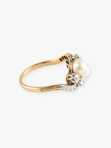 Bague 53 Bague Toi & Moi Perles et Diamants 58 Facettes