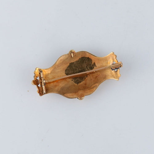 Broche Broche or et émail bleu 58 Facettes