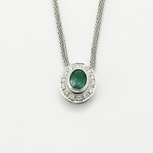 Pendentif Collier pendentif Emeraude Diamants 58 Facettes